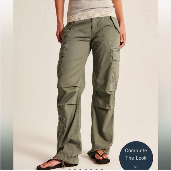 A&F Y2K 2000’s Olive Green Utility Cargo Pants - Picture 3 of 5